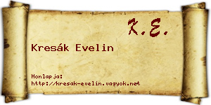 Kresák Evelin névjegykártya